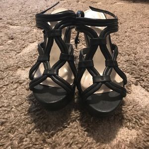 Black caged Wedge heels
